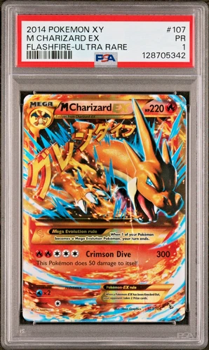 PSA 1 2014 Pokemon XY Flashfire M Mega Charizard EX 107/106 Full Art Holo Foil