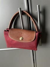 Longchamp Le Pliage Damen Tragetasche/Handtasche S Leder rot weinrot Getragen