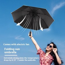 Cooling Folding Umbrella Advanced Sense Sunshade Charging Vinyl Sun Protective