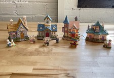Vintage Easter Village Lot 10 Piece Ceramic L...