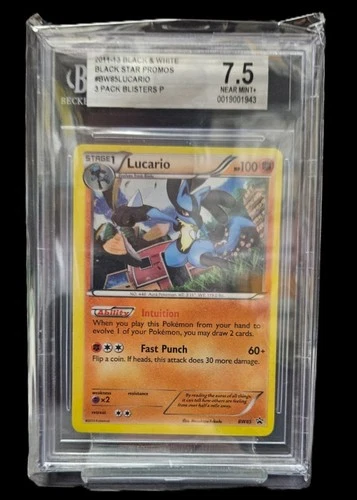 BGS 7.5 NMINT+ Lucario BW85 Pokemon Promo Black Star Promos
