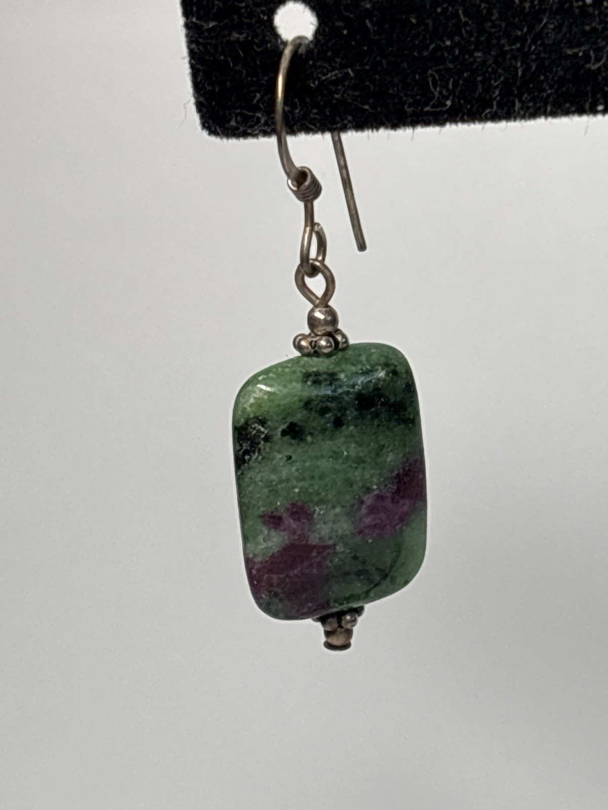 Sterling Silver Ruby Zoisite Dangle Earrings Anyo… - image 2
