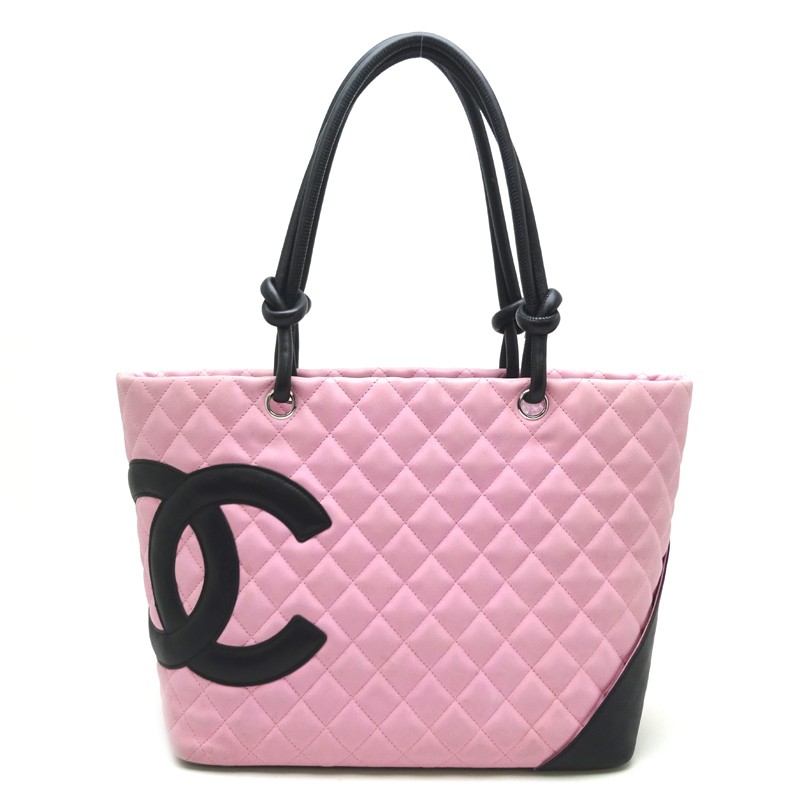 CHANEL Cambon Large Pink Calfskin Tote Shoulder Bag A25169