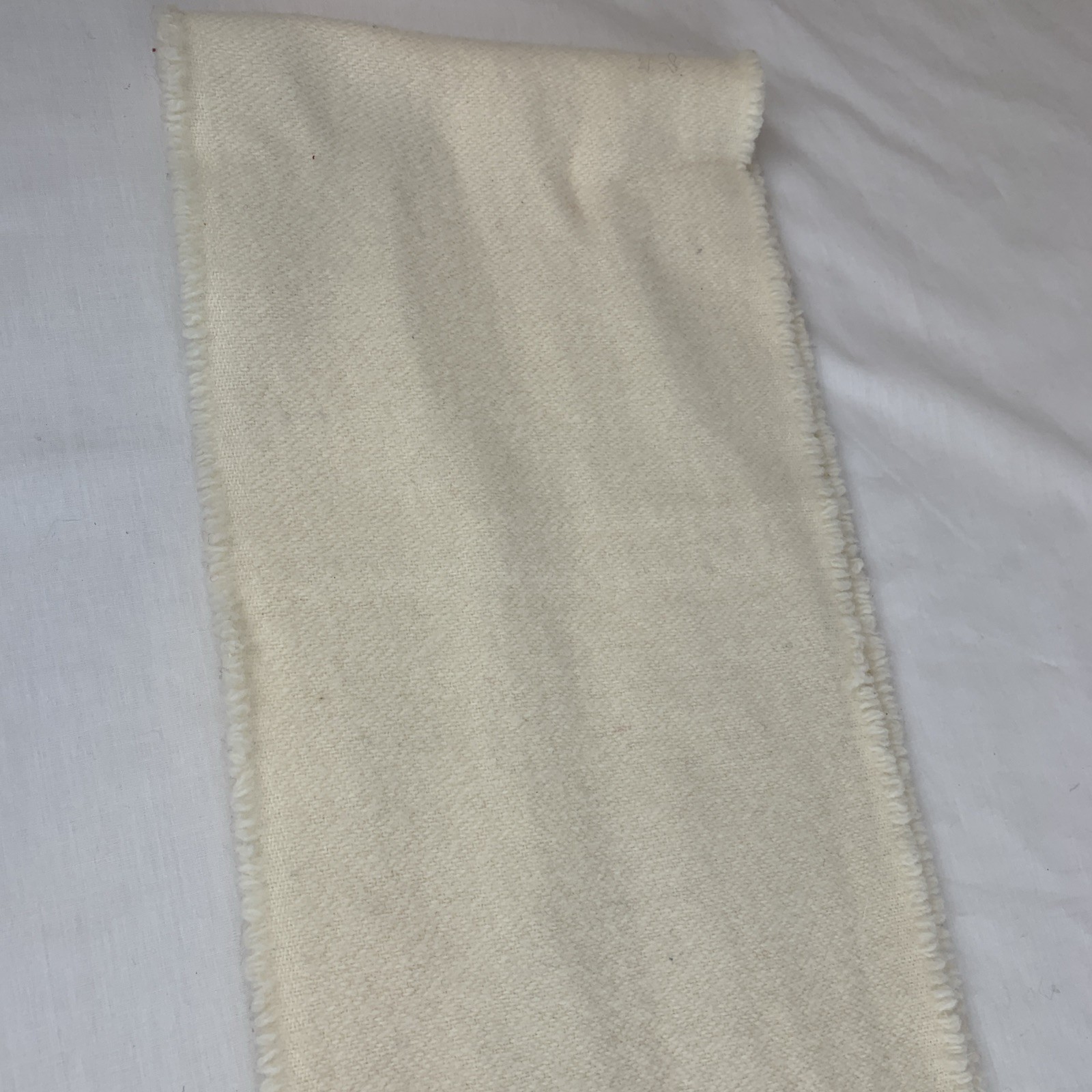 Faribault Woolen Mill Wool Scarf Striped Revival Off White With Red, Gold, Navy thumbnail 8