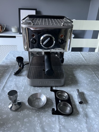 DUALIT DCM1A Espressivo Kaffeemaschine, Edelstahl, 1300 W mit Milchdampfer