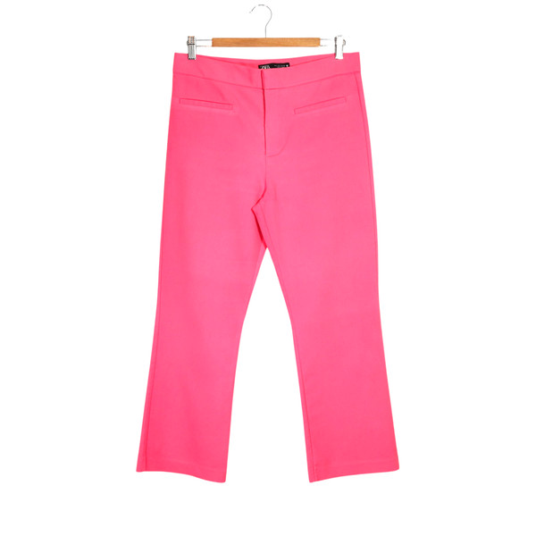 ZARA Size L Pink High Rise Cropped Pants