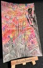 4x6 Original Desert Sunset Cactus Landscape Nature Wax Painting  — photo 2
