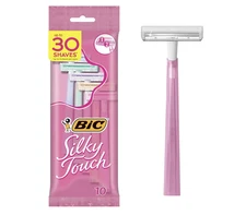 BIC Silky Touch Women’s 2-Blade Disposable Razors, Pastel Handles, 10 Pack