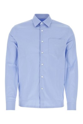 PRADA Powder Blue Poplin Shirt New And Authentic