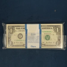 2001 Series Star Note Sequential $100 Stack F034196601* Crisp- Free Shipping USA