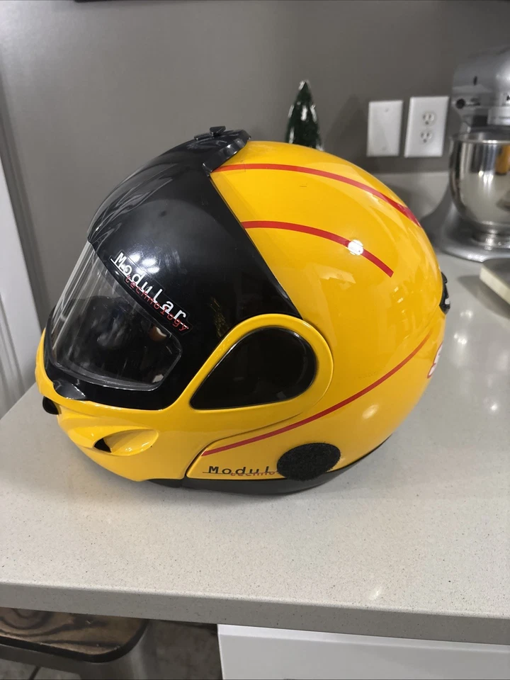 modular technology ski Doo brp flip up Duel Visor Yellow Xxl Lazer 2006 - Image 2 of 4