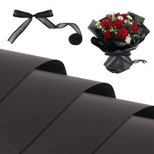 20 Sheets 22.8x22.8 inch Double Black Waterproof Floral Wrapping Paper