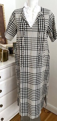 PAN PRODUCTO BASICO Maxi-Kleid  Tunika Kariert Lang  Baumwolle size: M Neu