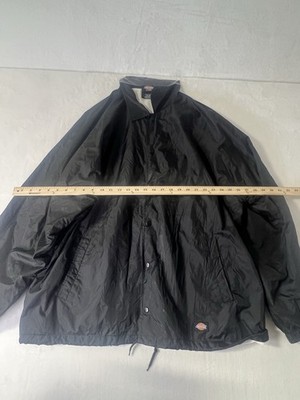 Dickies Snap On Men's Jacket Windbreaker Solid Black RN20697 Size