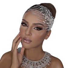Wedding Headband Crystal Bridal Headpiece Rhinestone Hair Accessories for Wom...