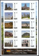 Briefmarke Individuell ** Deutschland - meine Heimat Nordrhein-Westfalen Bogen
