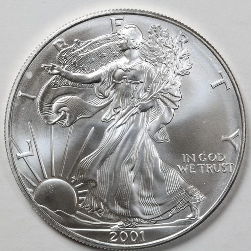 2001 American Silver Eagle (BU) - AUTHENTIC - In a Capsule to Protect It!