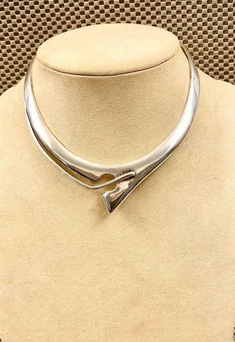Sterling silver choker collar sale