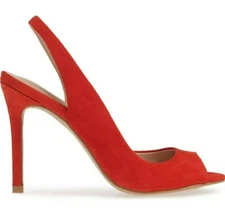 Charles by Charles David Rexx CANDY RED Suede Open Slingback Pump New with box 