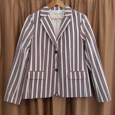 Ladies Bonpoint Stripey Cotton Jacket Blazer Small Jacket Boating Smart Size 10