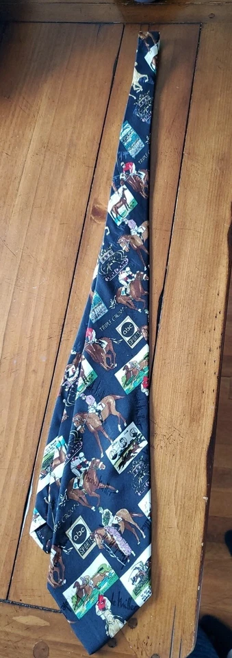 Corbata de cuello triple corona ABC SPORTS Nicole Miller 1996 carreras de caballos Foto 2 de 4