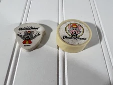 Vintage Chuck E Cheese Pencil Sharpener and Eraser Showbiz Pizza Time Items VTG