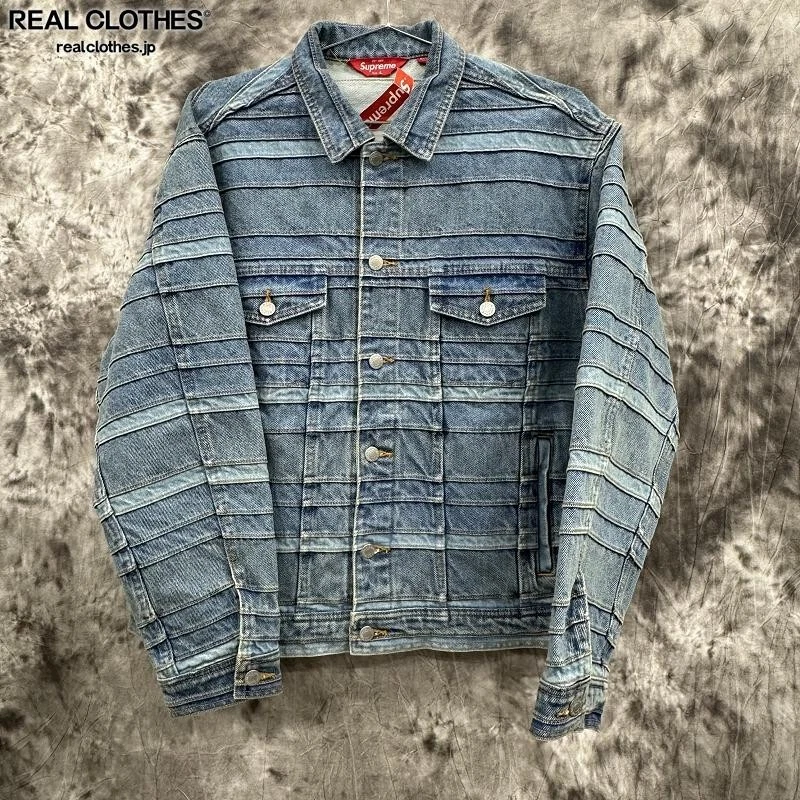 Veste camionneur en denim superposé Supreme 22AW bleu indigo taille L