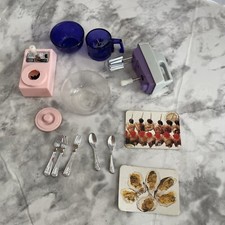 Vintage Barbie Doll House Kitchen Pink mixer Purple Food Processor Utensils Lot