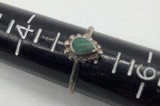 Vintage Sterling Silver Green Turquoise Tear Drop Ring Sz 5 Native American