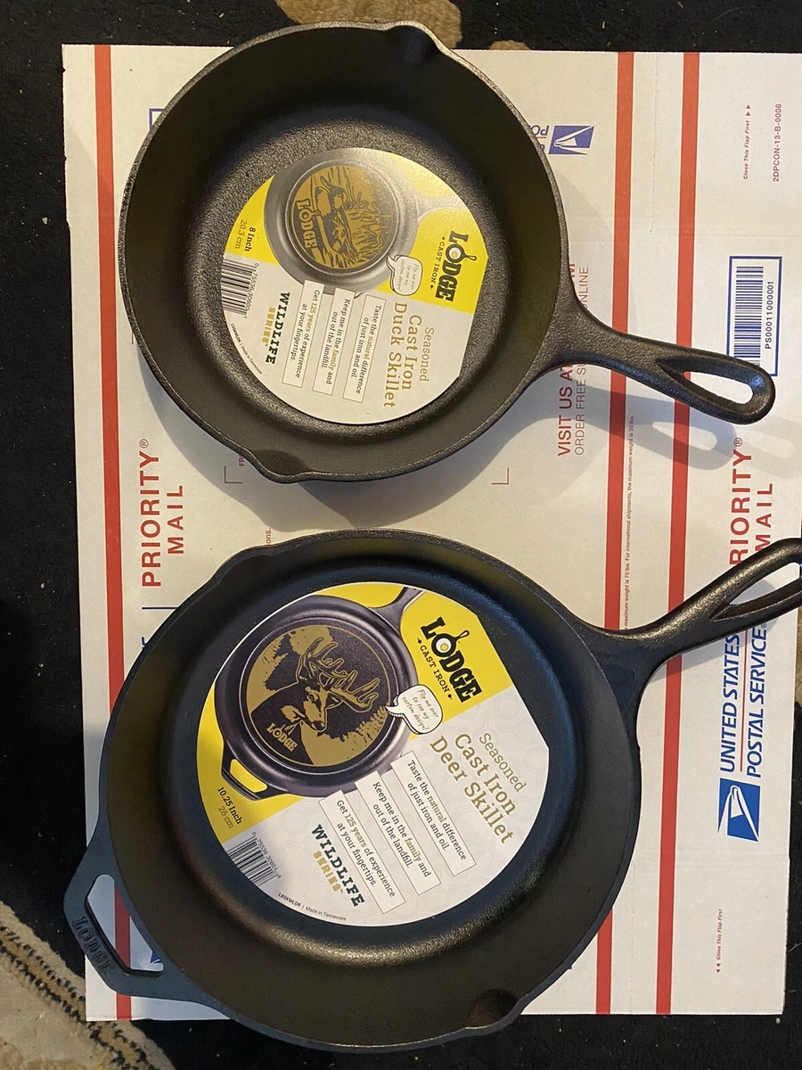 Lodge 10.25 Inch and 12 Inch Cast Iron Skillet Set