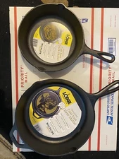 Lodge Set Of 2 Black Cast Iron Wildlife Series-Mallard Skillet 8 Inch And 10.25