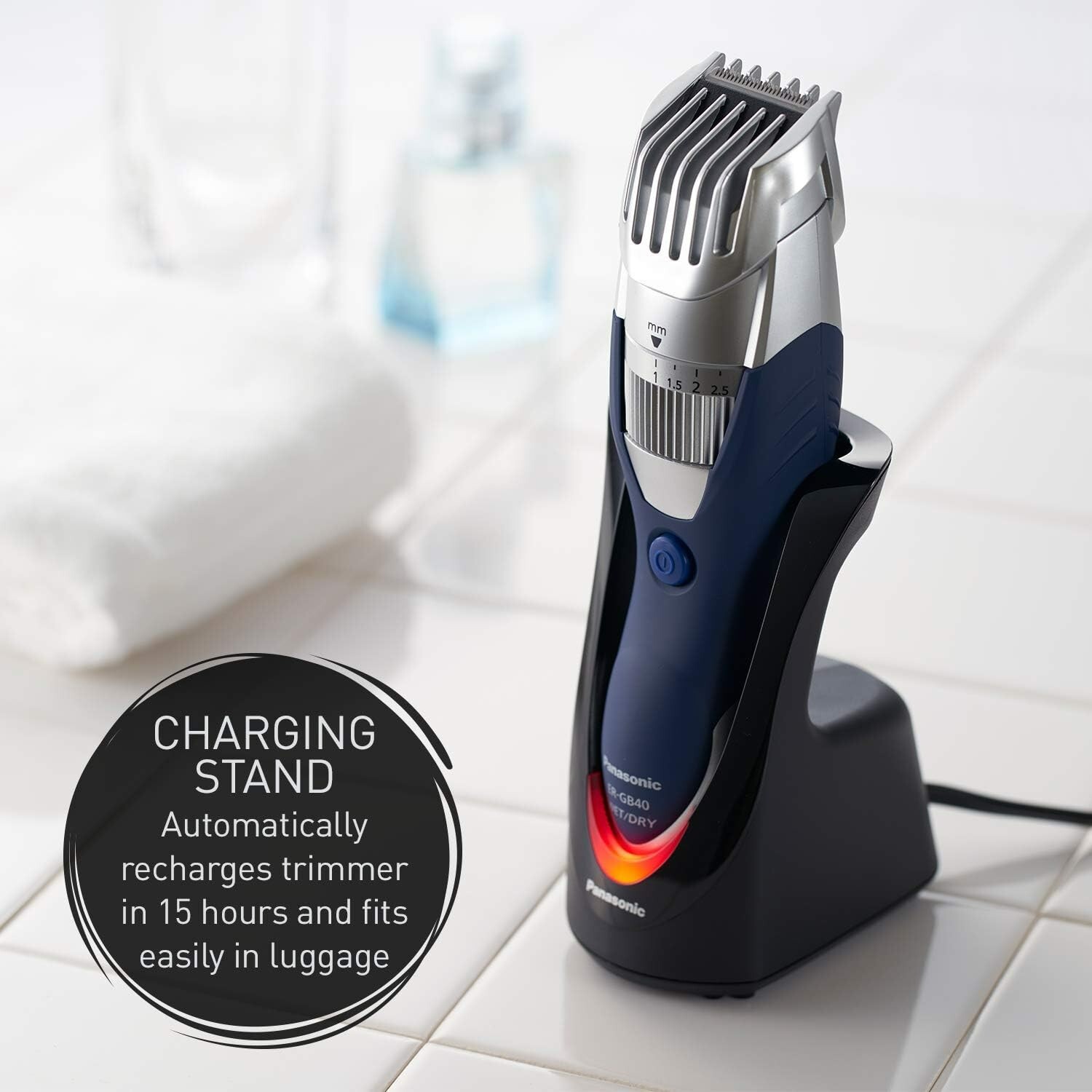 Blue/Silver Milano 19 Stage Beard Trimmer Very Good Used Con