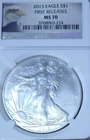 2013 NGC MS70 American Silver Eagle First Releases Eagle Label