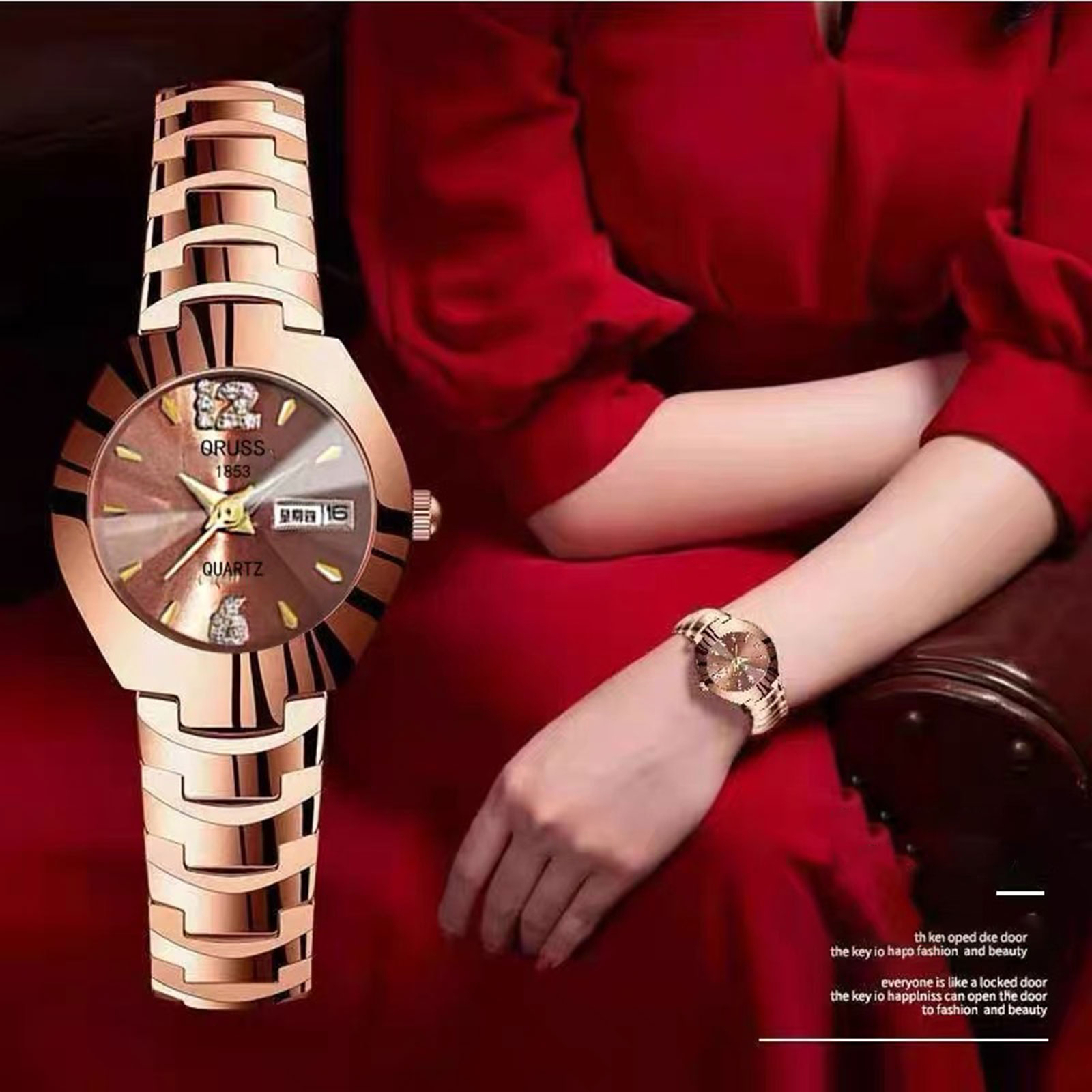 Women's Luxury Wristwatch Stainless Steel Watch Leisure Ladies Quartz Wristwatch