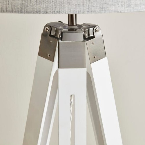Trio Tripod Floor Lamp Greige Satin Nickel - Picture 3 of 4