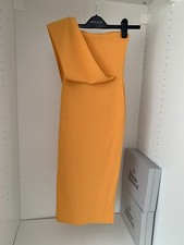 pretty little thing yellow midi dress - size 6 