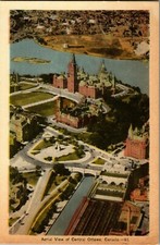 PostCard AERIAL VIEW OF CENTRAL OTTWA CANADA