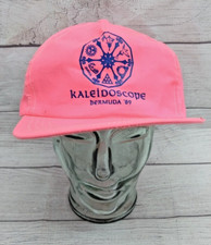 Vintage 1989 Bermuda Kaleidoscope Pink Hat Cap Adjustable Snapback USA Made