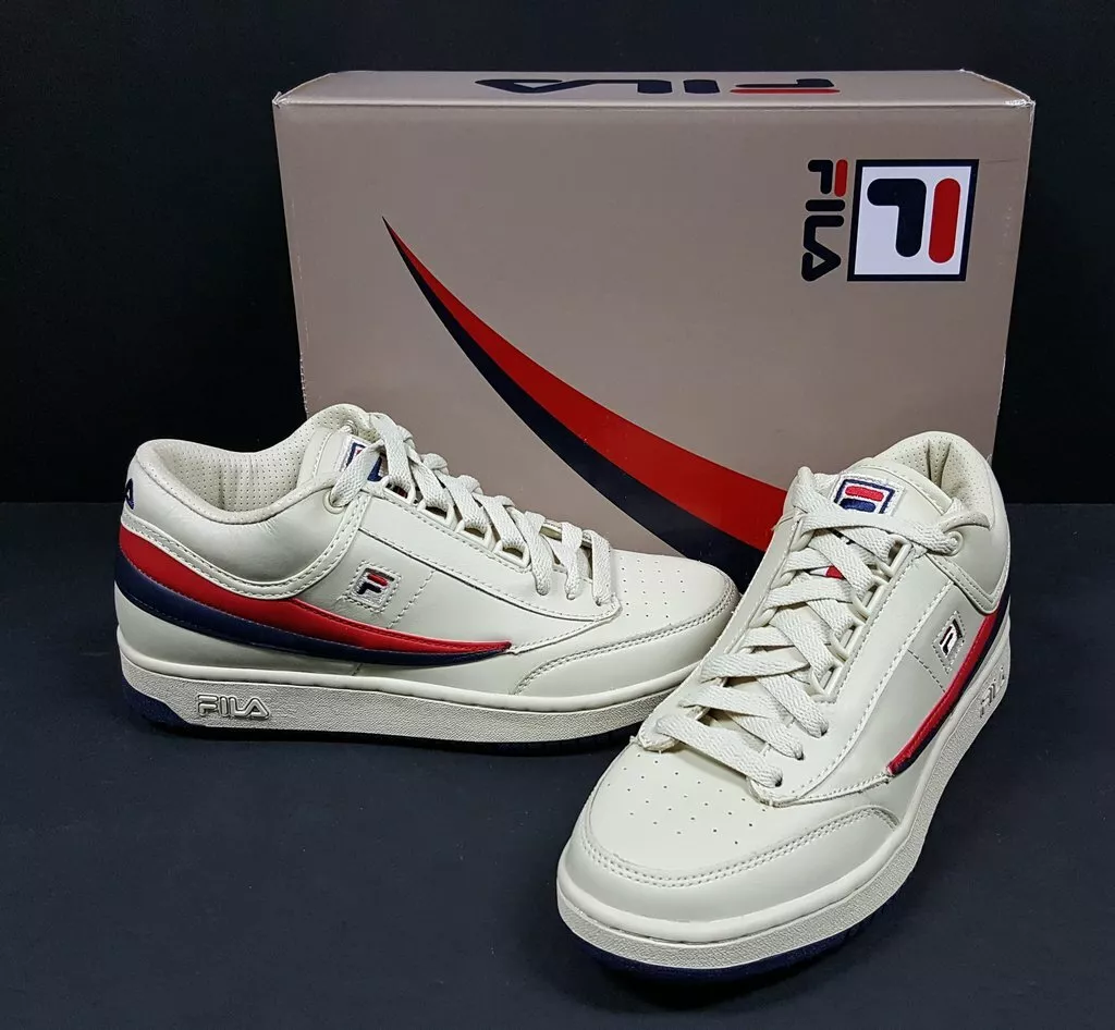 Fila T-1 Mid Vintage - white, Fila Navy, Fila Red - UK 6.5 | eBay