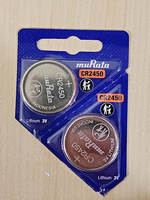 2 pc Murata CR2450 3V Lithium Coin Battery Sony CR 2450 (Expire 2032)