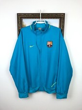 Vintage Nike FC Barcelona Football Jacket Soccer Track Top Blue Mens Size L