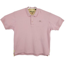Orvis Men's XL Pink Polo Shirt Heavyweight Cotton Embroidered Logo UPF 50