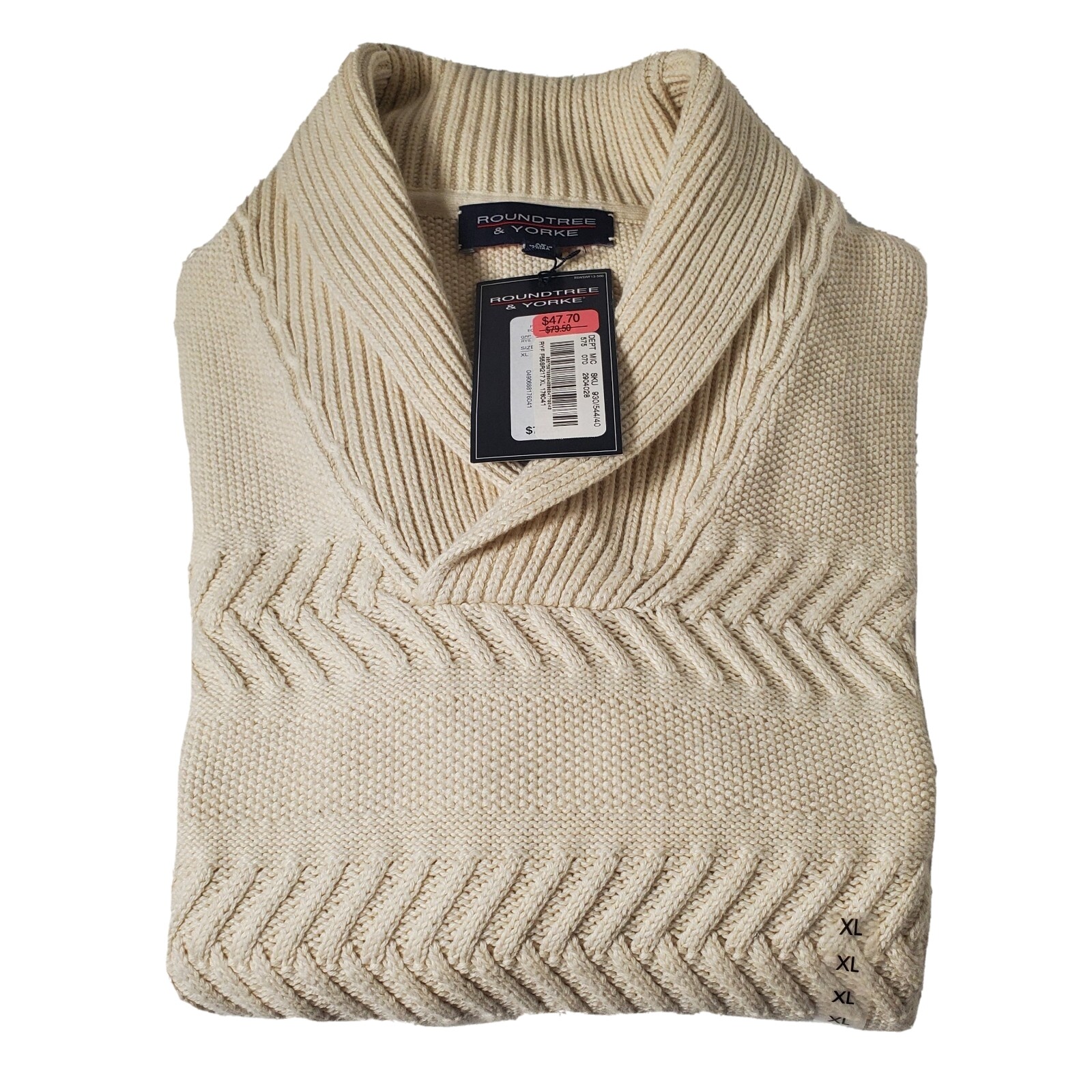 Roundtree \u0026 Yorke Pullover Knit Ivory 