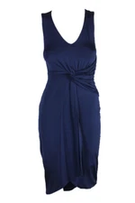 Catherine Malandrino Electric Navy Paola Draped Asymmetrical Dress XS