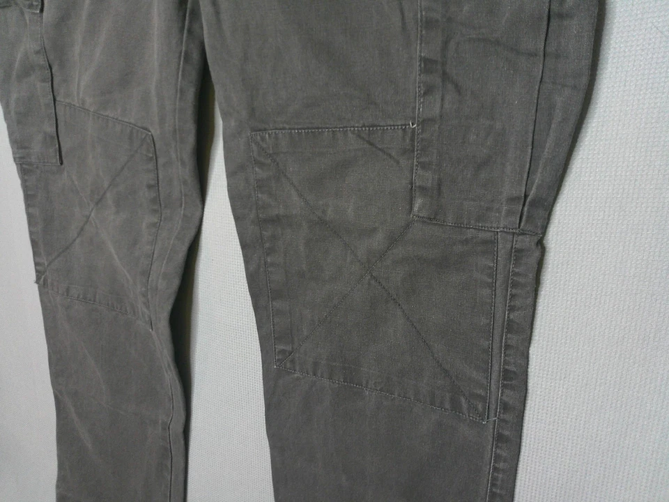 Pantalones cargo vintage para hombre 36x31 negros de lona desteñida doble rodilla Brittania 2427 Foto 4 de 4