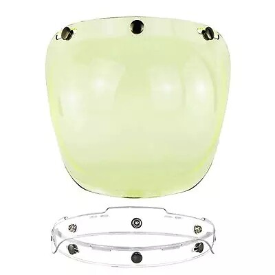 Open Face Helmet Bubble Visor Vintage Retro 3/4 Helmets Face Shield Len 3-Snap E - Foto 2