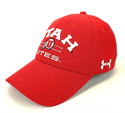 Utah Utes Adult Baseball Cap Hat Red College Under Armour Stretch