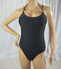NWT MSRV 98 Athleta M Petite MP A-C Black Keyhole One 1 Piece Swimsuit 511635