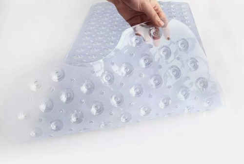 Clear White Non-slip Bath Tub and Shower Mat with Suction Cup Easy Clear - Picture 2 of 6