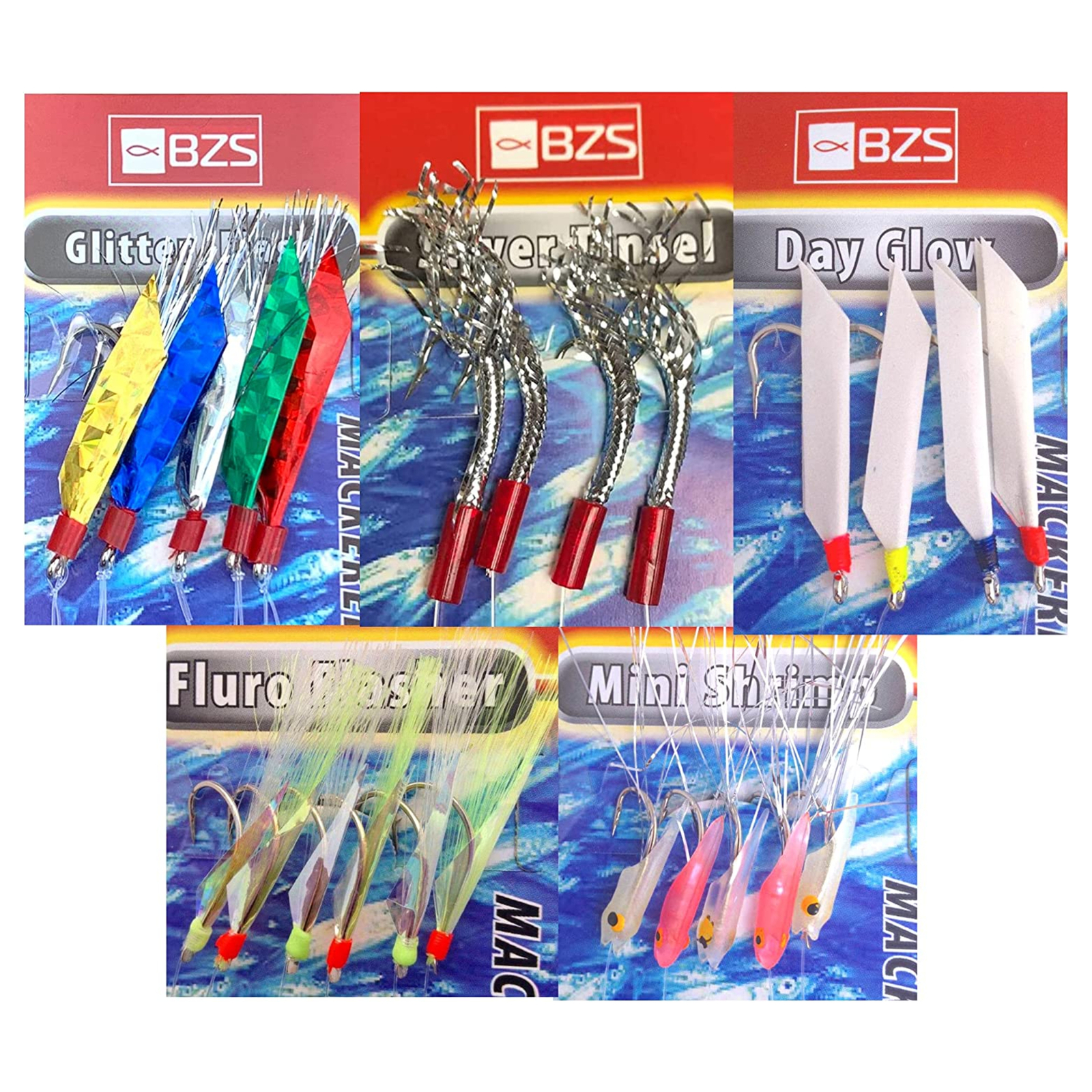 BZS Mixed Mackerel Feathers Rigs Hooks for Sea Fishing Selection(5